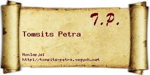 Tomsits Petra névjegykártya