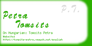 petra tomsits business card